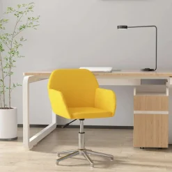 vidaXL drejelig kontorstol stof lysegul