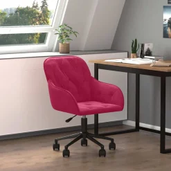 vidaXL drejelig kontorstol fløjl vinrød