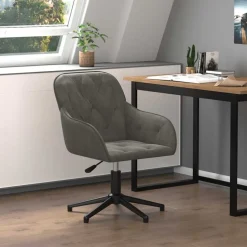 vidaXL drejelig kontorstol fløjl mørkegrå