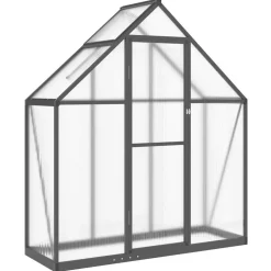 vidaXL drivhus med fundamentramme 169x58x195 cm aluminium antracitgrå