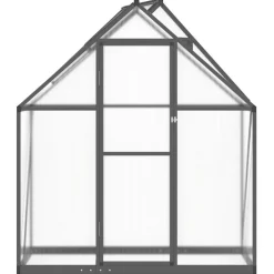 vidaXL drivhus med fundamentramme 169x58x195 cm aluminium antracitgrå