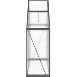 vidaXL drivhus med fundamentramme 169x58x195 cm aluminium antracitgrå