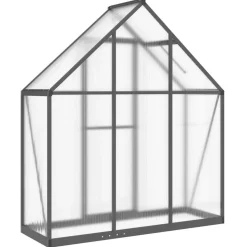 vidaXL drivhus med fundamentramme 169x58x195 cm aluminium antracitgrå