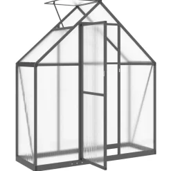 vidaXL drivhus med fundamentramme 169x58x195 cm aluminium antracitgrå