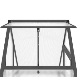 vidaXL drivhus med fundamentramme 169x58x195 cm aluminium antracitgrå