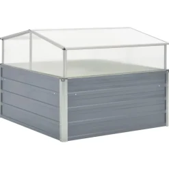 vidaXL drivhus 100x100x85 cm galvaniseret stål grå