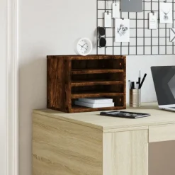 vidaXL dueslag til skrivebord 36x26x29,5 cm konstrueret træ røget eg