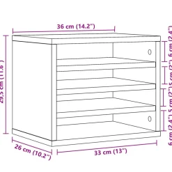 vidaXL dueslag til skrivebord 36x26x29,5 cm konstrueret træ røget eg