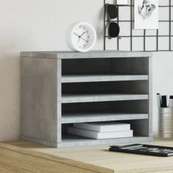 vidaXL dueslag til skrivebord 36x26x29,5 cm konstrueret træ betongrå