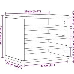 vidaXL dueslag til skrivebord 36x26x29,5 cm konstrueret træ betongrå