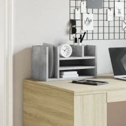 vidaXL dueslag til skrivebord 44,5x24x25 cm konstrueret træ betongrå