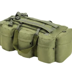 vidaXL duffelbag i 3-i-1 army-stil 45 l olivengrøn