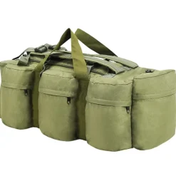 vidaXL duffelbag i 3-i-1 army-stil 45 l olivengrøn