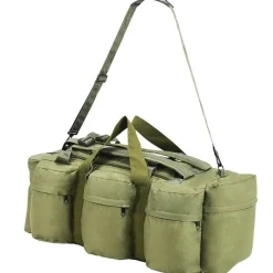 vidaXL duffelbag i 3-i-1 army-stil 45 l olivengrøn