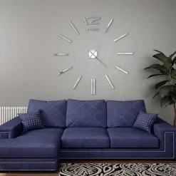 vidaXL 3D-vægur moderne design 100 cm XXL sølvfarvet