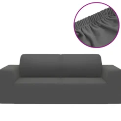 vidaXL elastisk 2-personers sofabetræk polyesterjersey antracitgrå