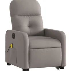 vidaXL elektrisk massagestol med løftefunktion stof gråbrun