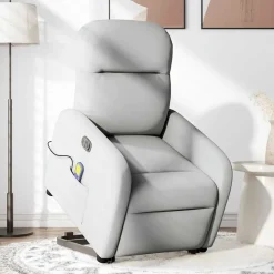 vidaXL elektrisk massagestol med løftefunktion stof skygrå
