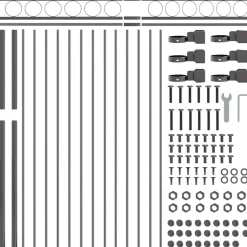 vidaXL Element til hegn Assen Grå 170 x 130 cm Stål
