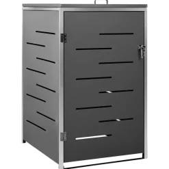 vidaXL enkelt skraldespandsskjuler 69x77,5x112,5 cm rustfrit stål
