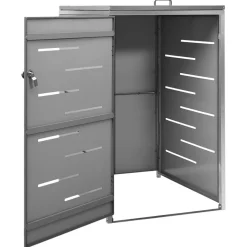 vidaXL enkelt skraldespandsskjuler 69x77,5x112,5 cm rustfrit stål