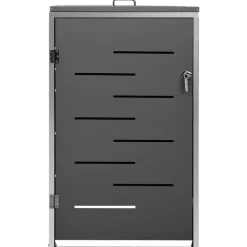 vidaXL enkelt skraldespandsskjuler 69x77,5x112,5 cm rustfrit stål