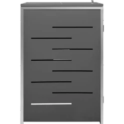vidaXL enkelt skraldespandsskjuler 69x77,5x112,5 cm rustfrit stål