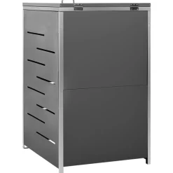 vidaXL enkelt skraldespandsskjuler 69x77,5x112,5 cm rustfrit stål
