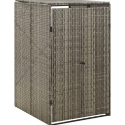 vidaXL enkelt skraldespandsskjuler 70x80x117 cm polyrattan grå
