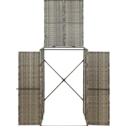 vidaXL enkelt skraldespandsskjuler 70x80x117 cm polyrattan grå