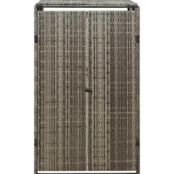 vidaXL enkelt skraldespandsskjuler 70x80x117 cm polyrattan grå