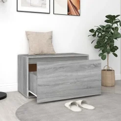vidaXL entrébænk 80x40x45 cm konstrueret træ grå sonoma-eg