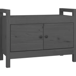 vidaXL entrébænk 80x40x60 cm massivt fyrretræ grå