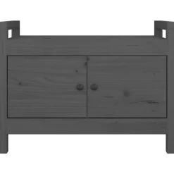 vidaXL entrébænk 80x40x60 cm massivt fyrretræ grå