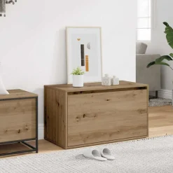 vidaXL entrébænk 80x40x45 cm spånplade artisan eg