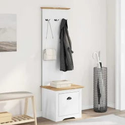 vidaXL entréskab med kroge BODO 50x40x157 cm hvid og brun