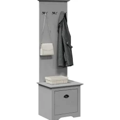 vidaXL entréskab med kroge BODO 50x40x157 cm grå