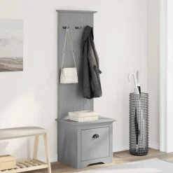 vidaXL entréskab med kroge BODO 50x40x157 cm grå
