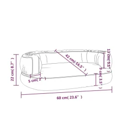 vidaXL ergonomisk hundeseng 60x42 cm skum og kunstlæder mørkeblå