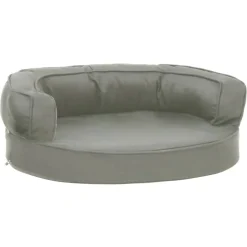 vidaXL ergonomisk hundeseng 60x42 cm hør-look grå