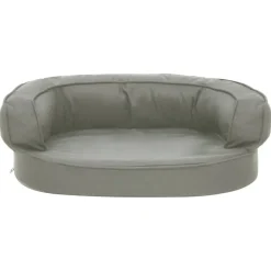 vidaXL ergonomisk hundeseng 60x42 cm hør-look grå