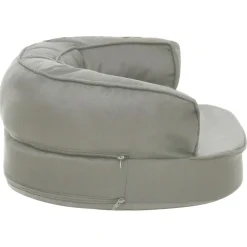 vidaXL ergonomisk hundeseng 60x42 cm hør-look grå