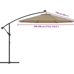 vidaXL erstatningsdug til hængeparasol 300 cm gråblå
