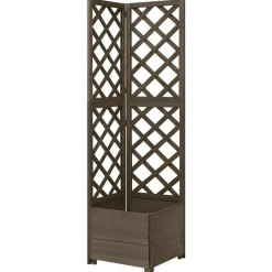 vidaXL espalier med plantekasse til hjørne 40x40x150 cm grantræ grå