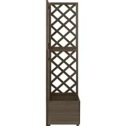 vidaXL espalier med plantekasse til hjørne 40x40x150 cm grantræ grå