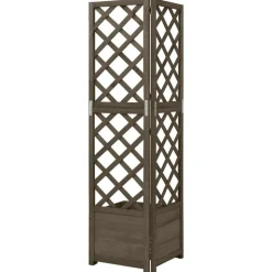 vidaXL espalier med plantekasse til hjørne 40x40x150 cm grantræ grå