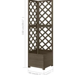 vidaXL espalier med plantekasse til hjørne 40x40x150 cm grantræ grå