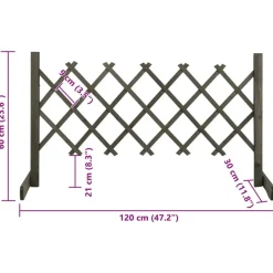 vidaXL espalier til haven 120x60 cm massivt fyrretræ grå