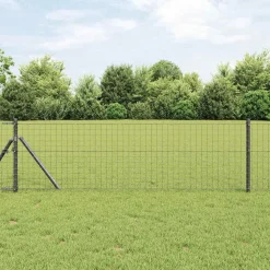 vidaXL Euro Hejn Grå 0,4 x 10 m PVC-belagt jern