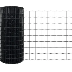 vidaXL Euro Hejn Grå 0,4 x 10 m PVC-belagt jern